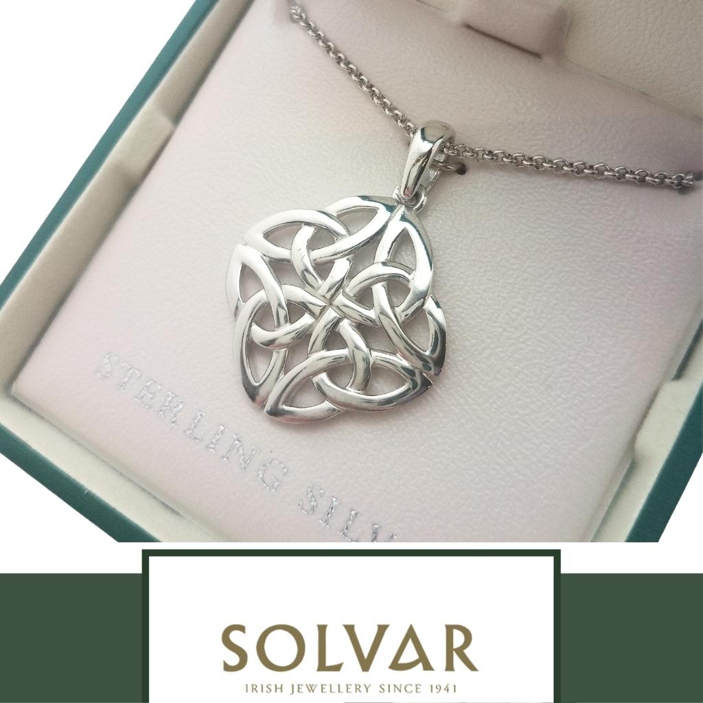 Sterling Silver Quadruple Trinity Knot Necklace