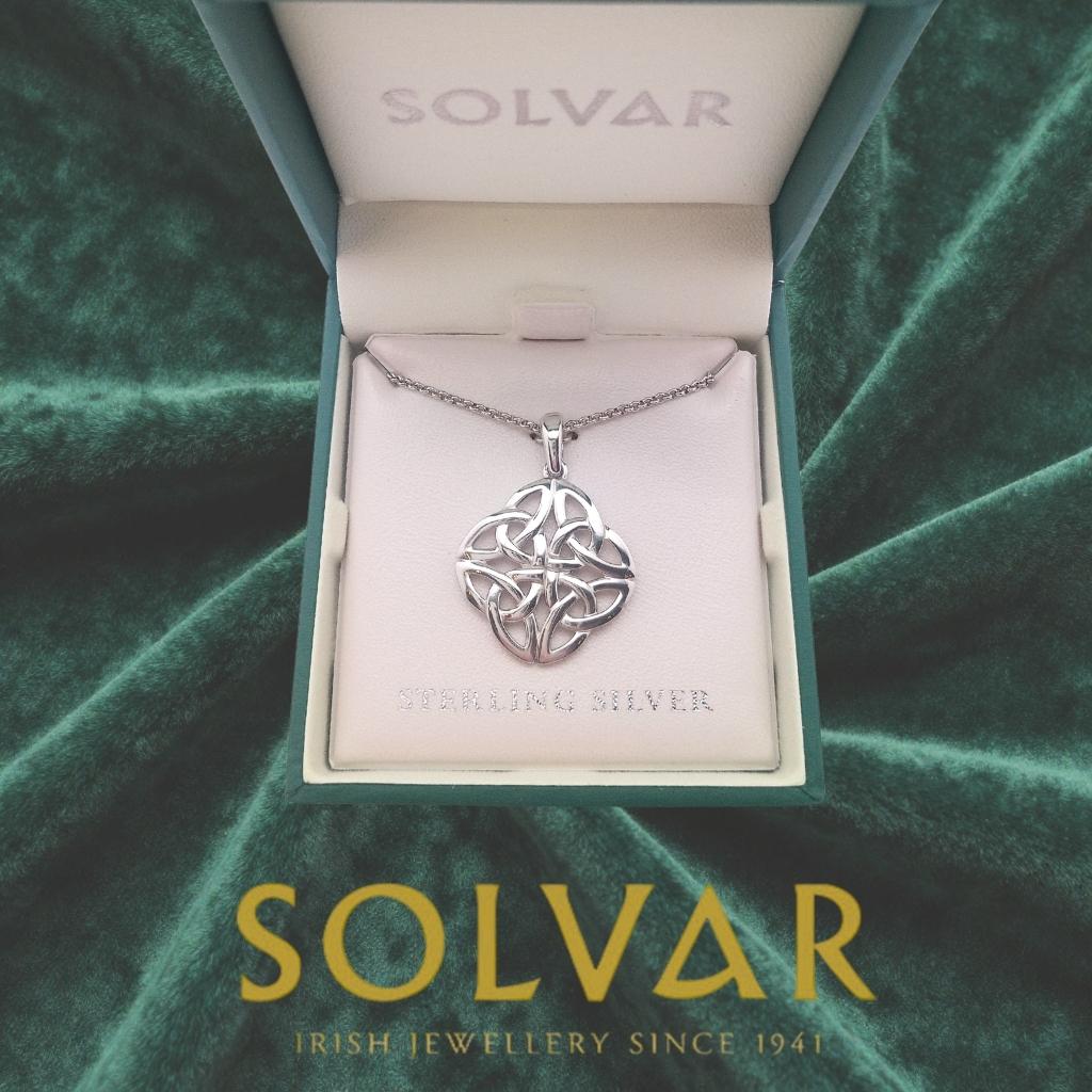 Sterling Silver Quadruple Trinity Knot Necklace