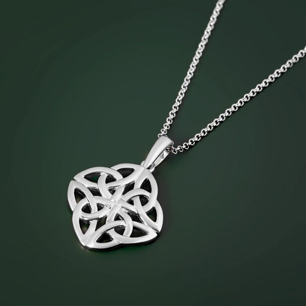 Sterling Silver Quadruple Trinity Knot Necklace