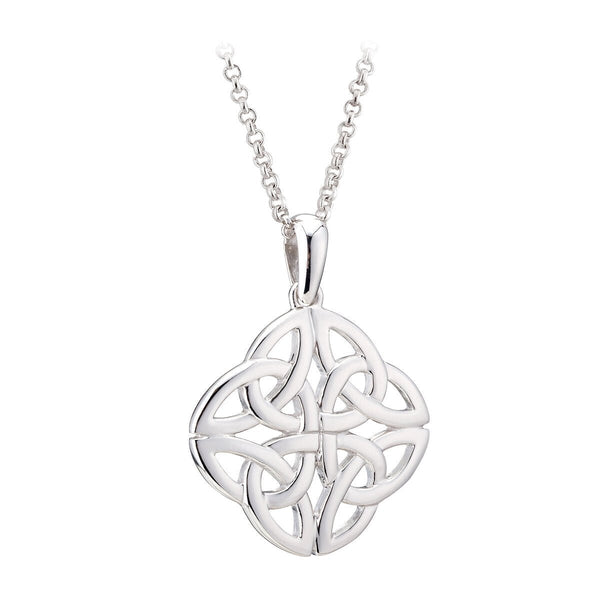 Sterling Silver Quadruple Trinity Knot Necklace - The Celtic Gift Store - Necklaces