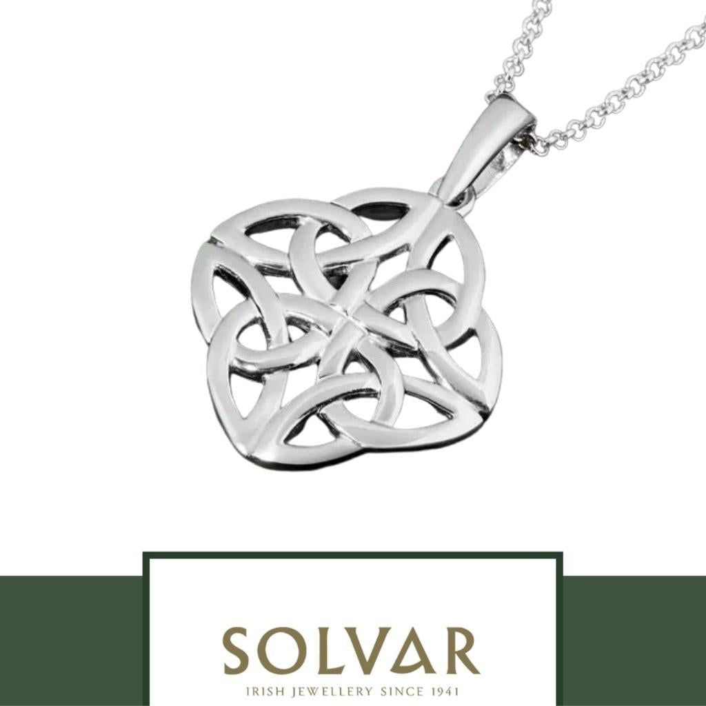 Sterling Silver Quadruple Trinity Knot Necklace
