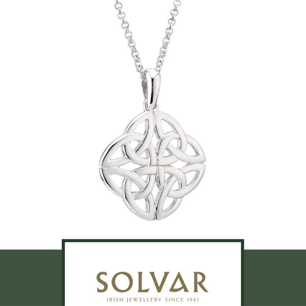 Sterling Silver Quadruple Trinity Knot Necklace