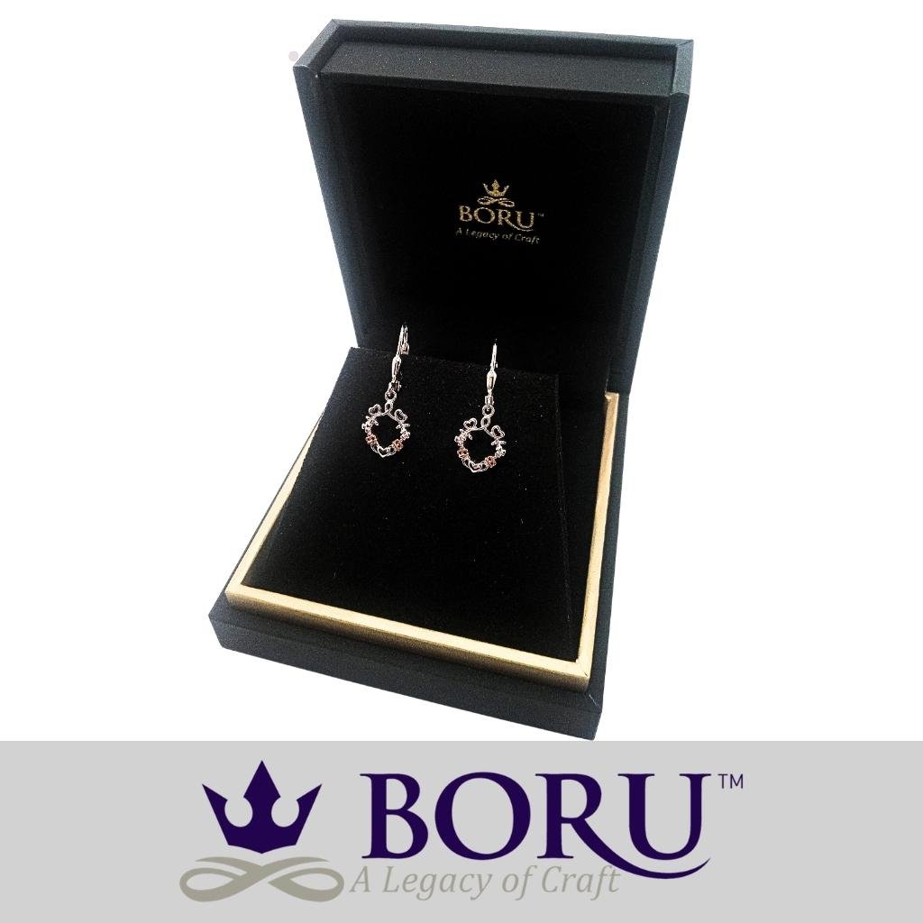 Sterling Silver Rose Gold Claddagh Drop Earrings
