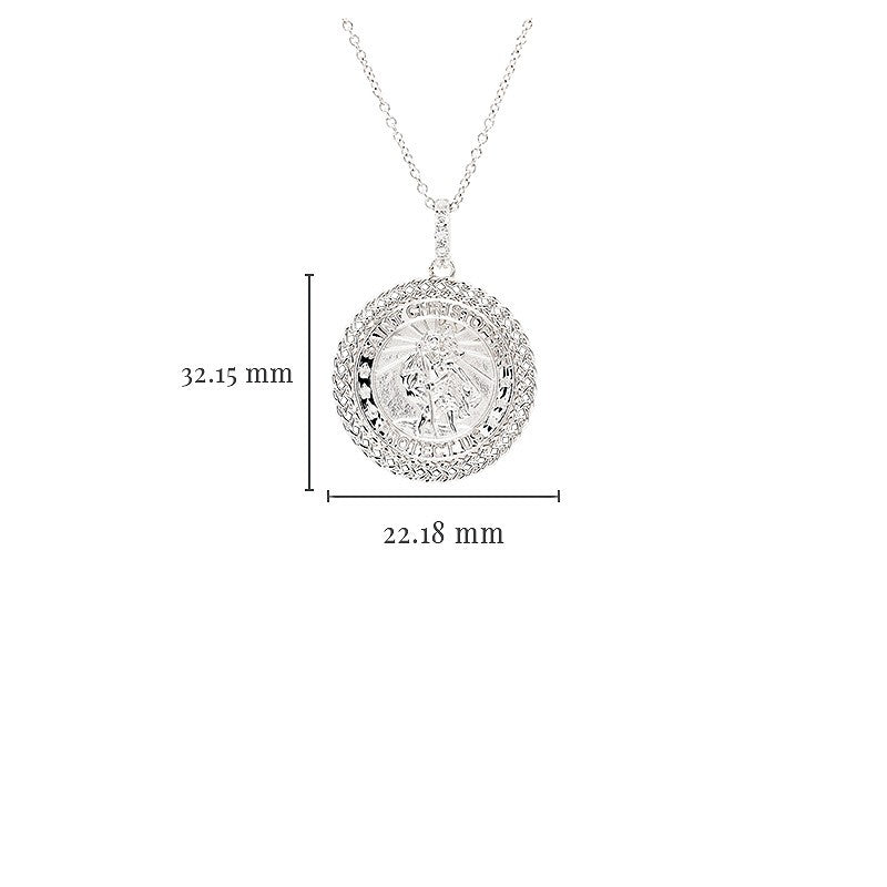 Sterling Silver Saint Christopher Medal with Celtic Knot Border - The Celtic Gift Store - Necklaces