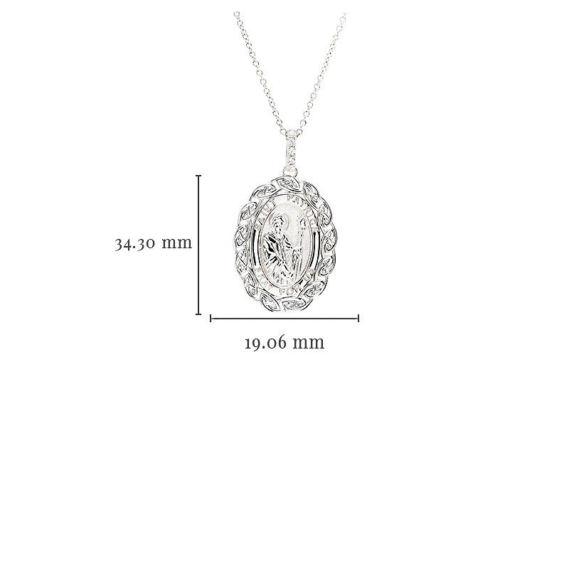 Sterling Silver Saint Patrick Medal with Celtic Knots - The Celtic Gift Store - Necklaces