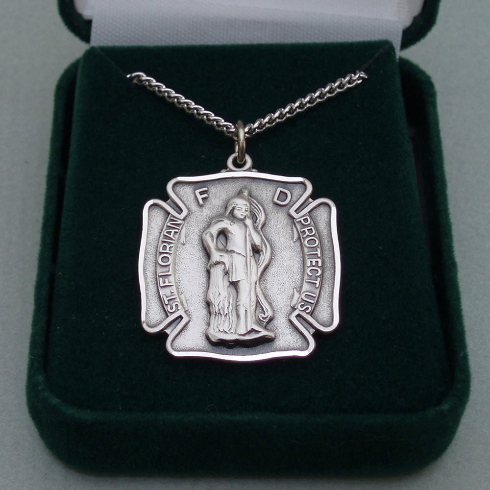Sterling Silver St. Florian Medal - The Celtic Gift Store - Necklaces