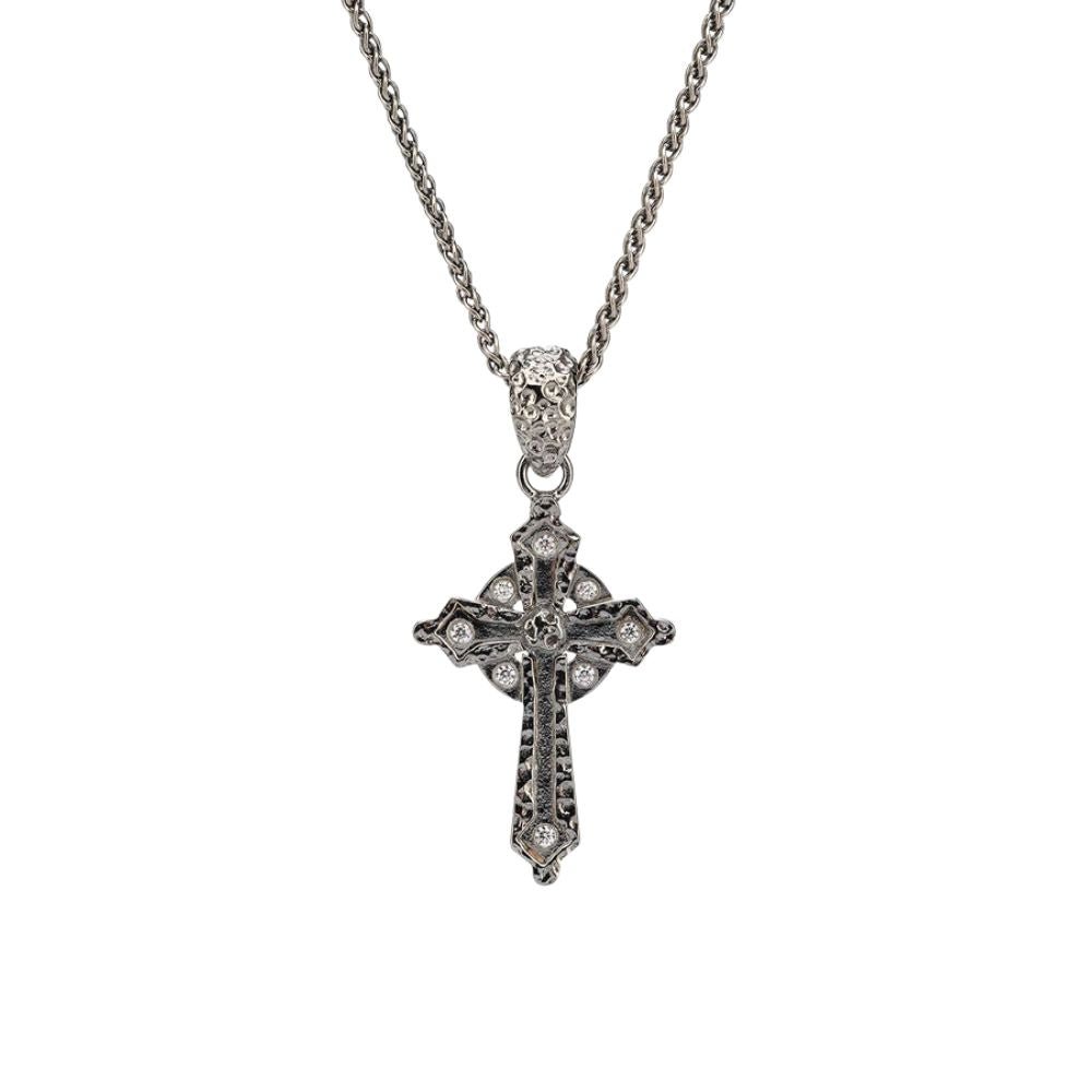 Sterling Silver Textured Celtic Cross Necklace - Small - The Celtic Gift Store - Necklaces