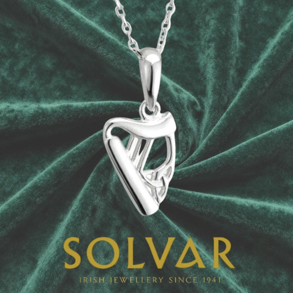 Sterling Silver Trinity Harp Necklace- Small