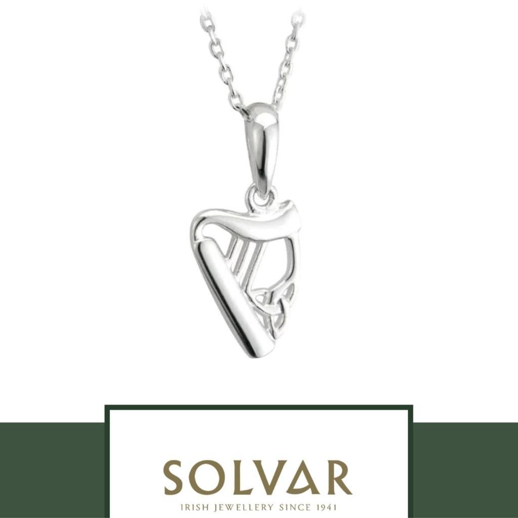 Sterling Silver Trinity Harp Necklace- Small