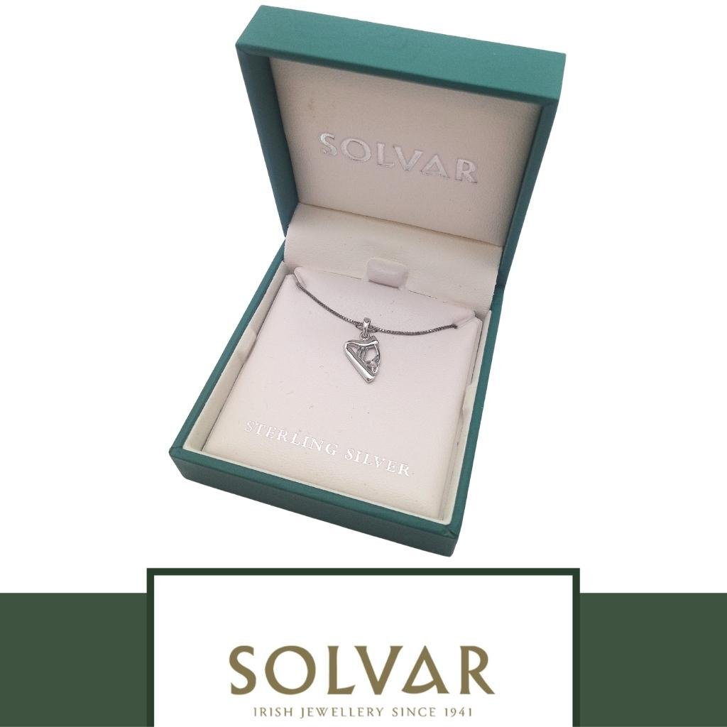 Sterling Silver Trinity Harp Necklace- Small