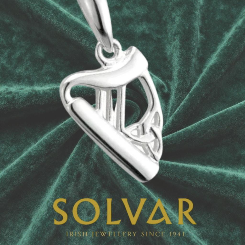 Sterling Silver Trinity Harp Necklace- Small