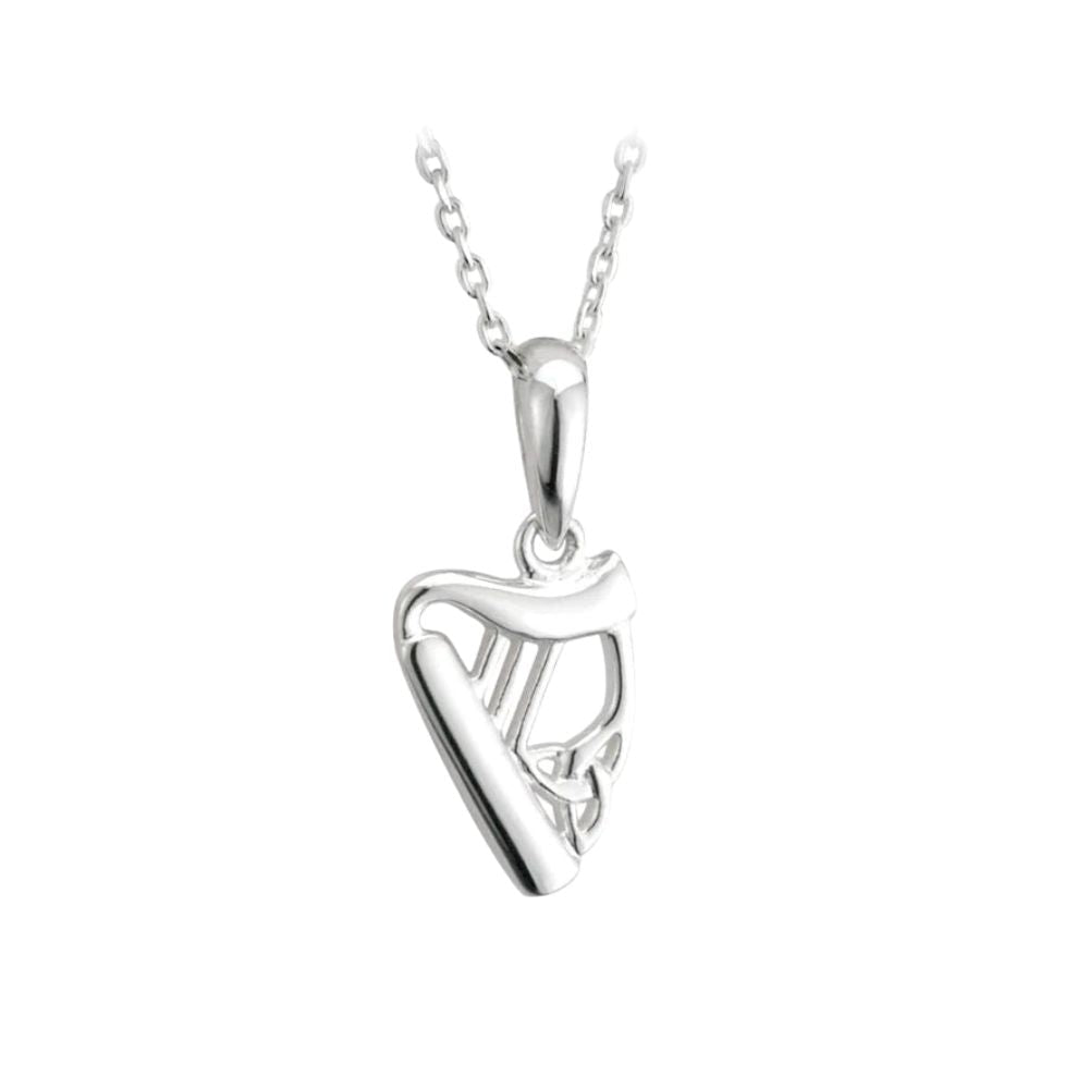 Sterling Silver Trinity Harp Necklace - Small - The Celtic Gift Store - Necklaces