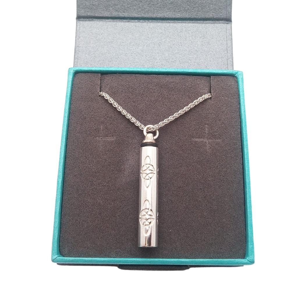 Sterling Silver Trinity Knot Keepsake Vial Necklace