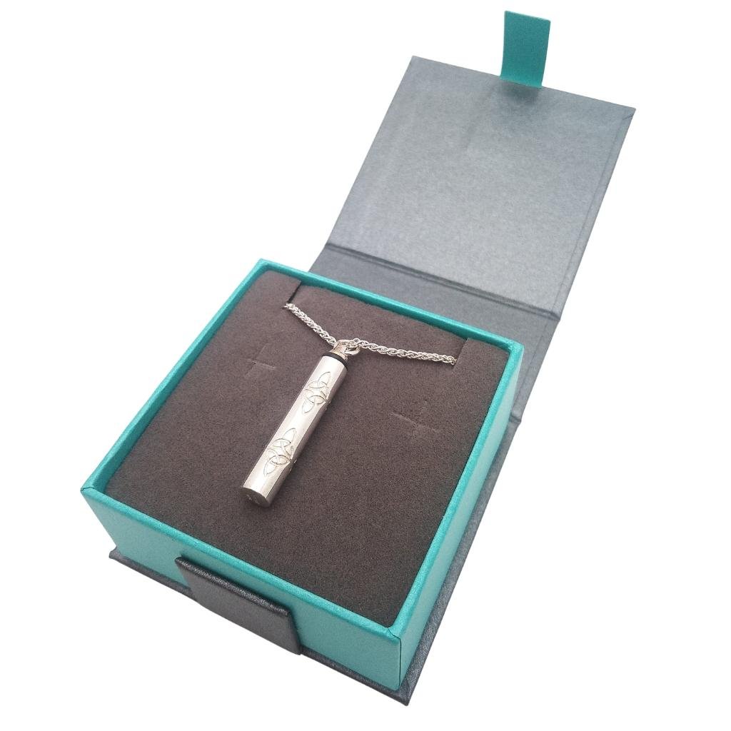 Sterling Silver Trinity Knot Keepsake Vial Necklace