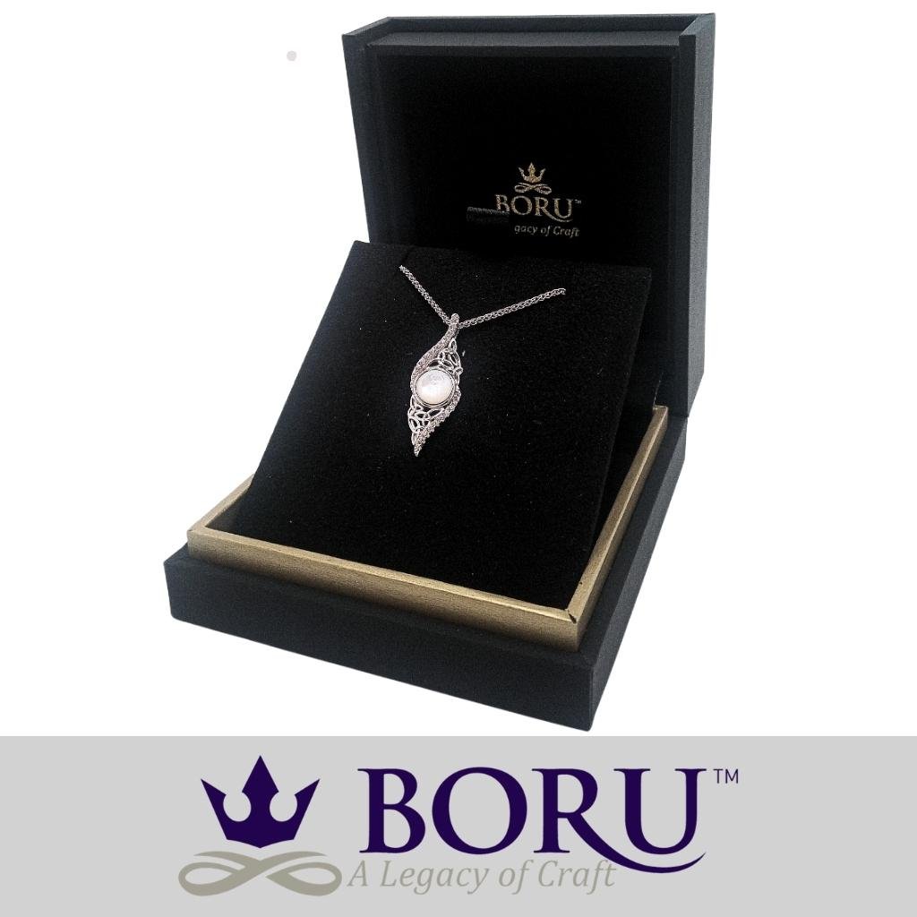 Sterling Silver Trinity Knot Mother of Pearl Arianrhod Necklace