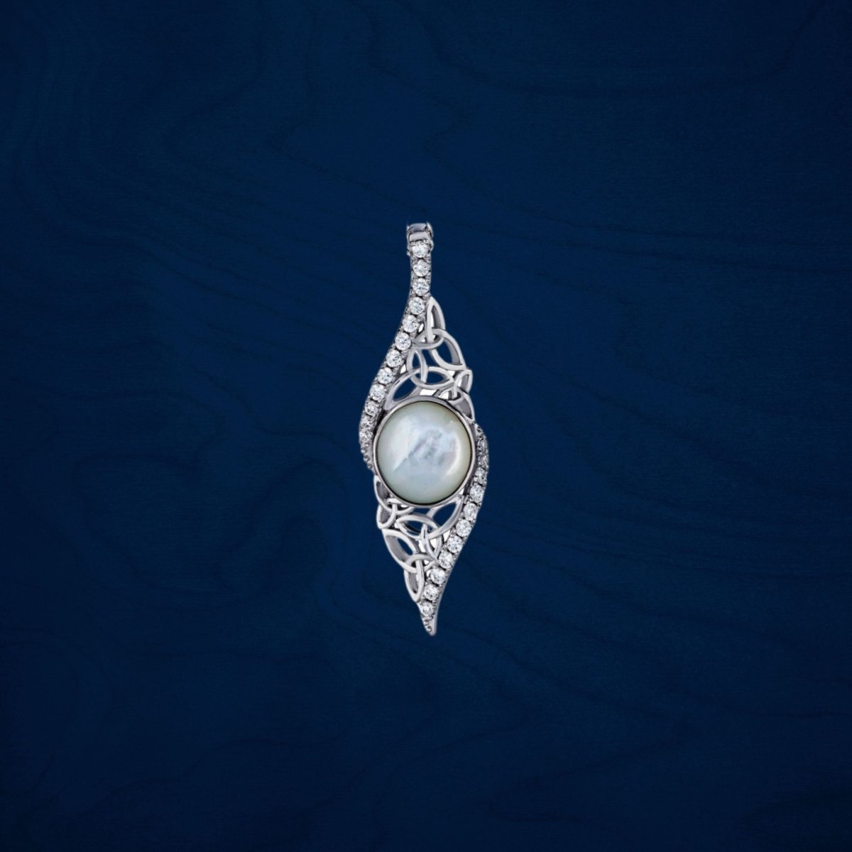 Sterling Silver Trinity Knot Mother of Pearl Arianrhod Necklace - The Celtic Gift Store - Necklaces