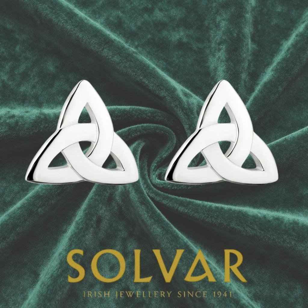 Sterling Silver Trinity Knot Stud Earrings