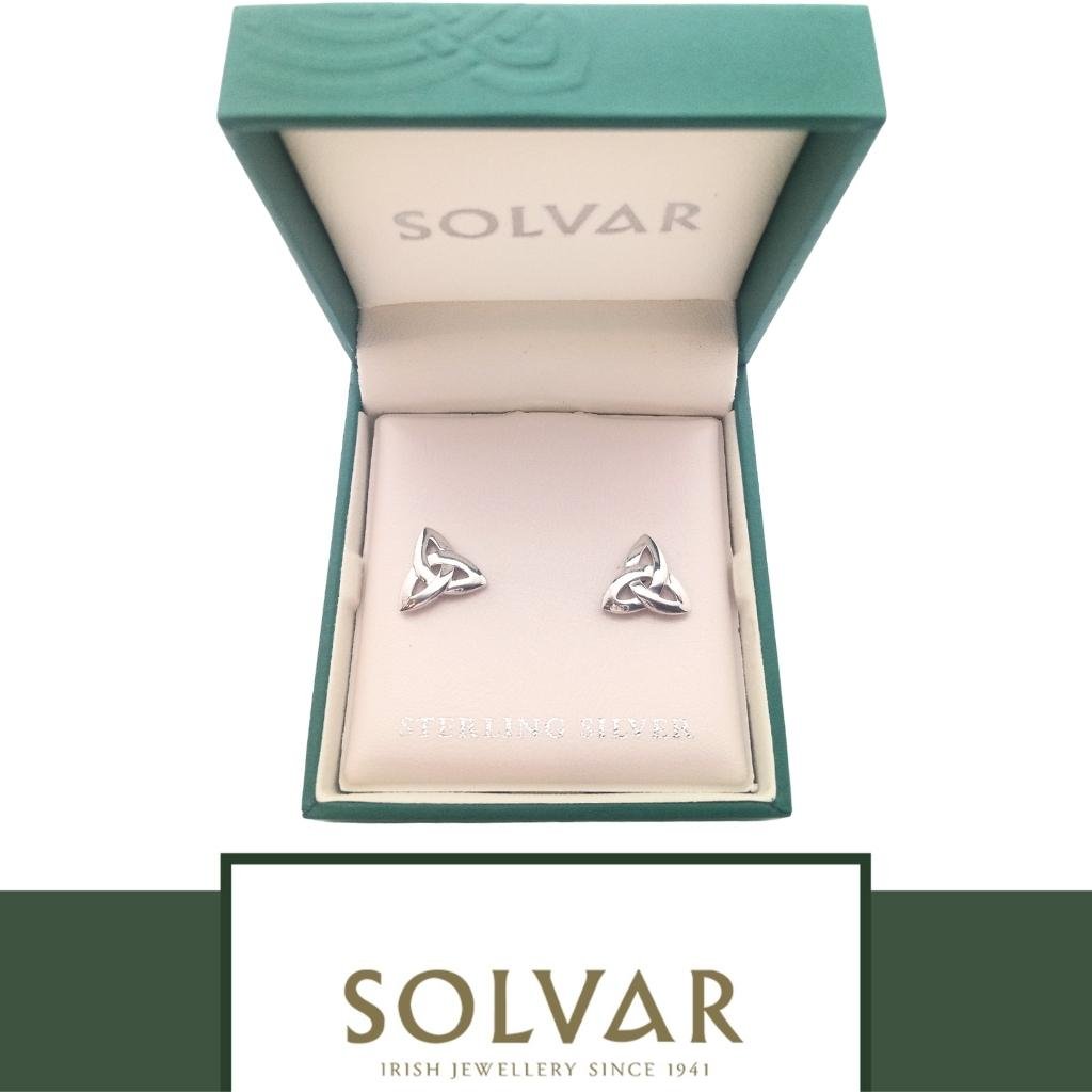 Sterling Silver Trinity Knot Stud Earrings