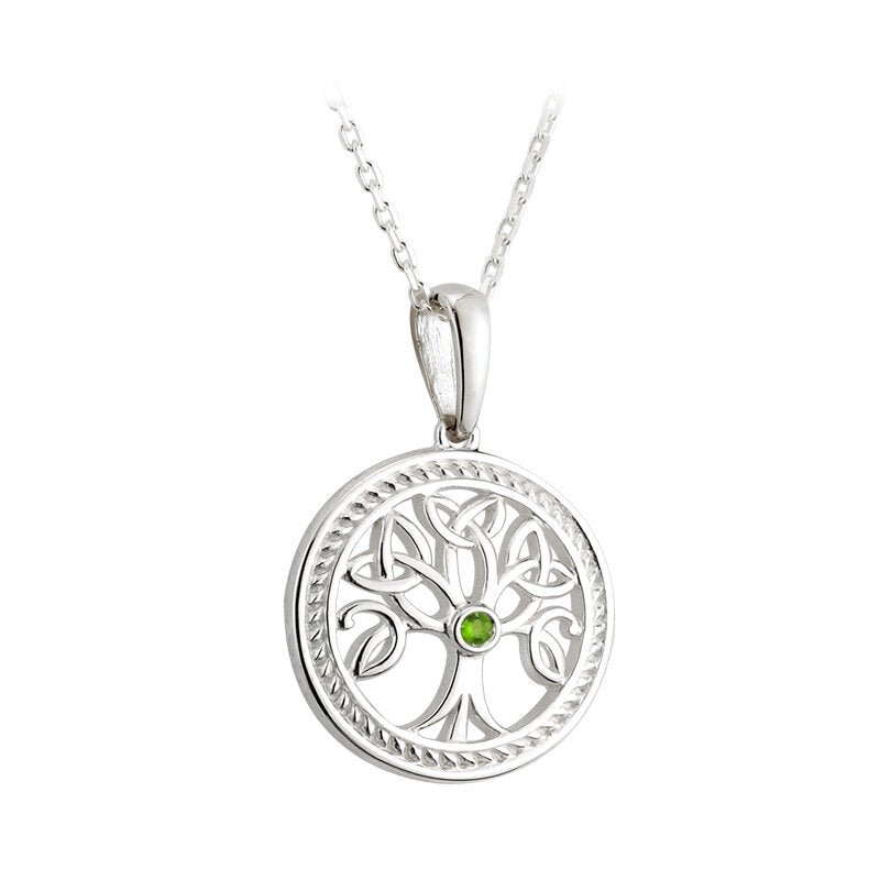Sterling Silver Trinity Knot Tree of Life Necklace - Large - The Celtic Gift Store - Necklaces
