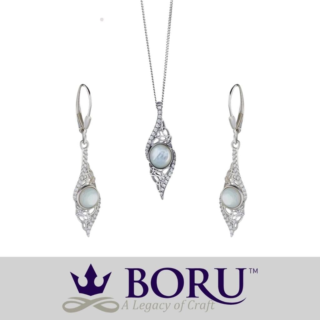 Sterling Silver Trinity Mother of Pearl Arianrhod Earrings