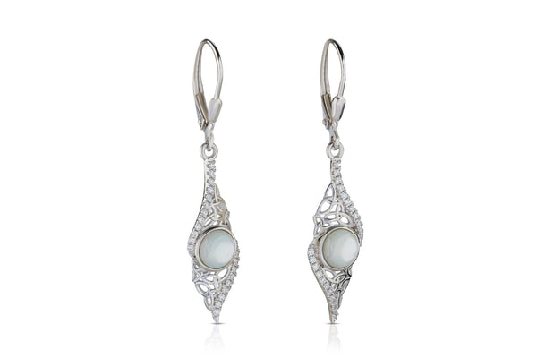 Sterling Silver Trinity Mother of Pearl Arianrhod Earrings - The Celtic Gift Store - Earrings