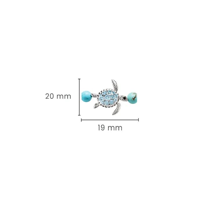 Sterling Silver Turquoise and Blue Turtle Stretch Bracelet - The Celtic Gift Store - Jewelry