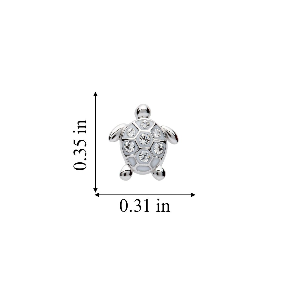 Sterling Silver White Turtle Stud Earrings - The Celtic Gift Store - Jewelry