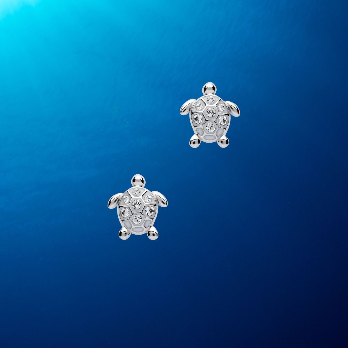 Sterling Silver White Turtle Stud Earrings - The Celtic Gift Store - Jewelry