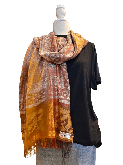 Stole with Celtic Motif - Bronze - The Celtic Gift Store - Scarves & Shawls