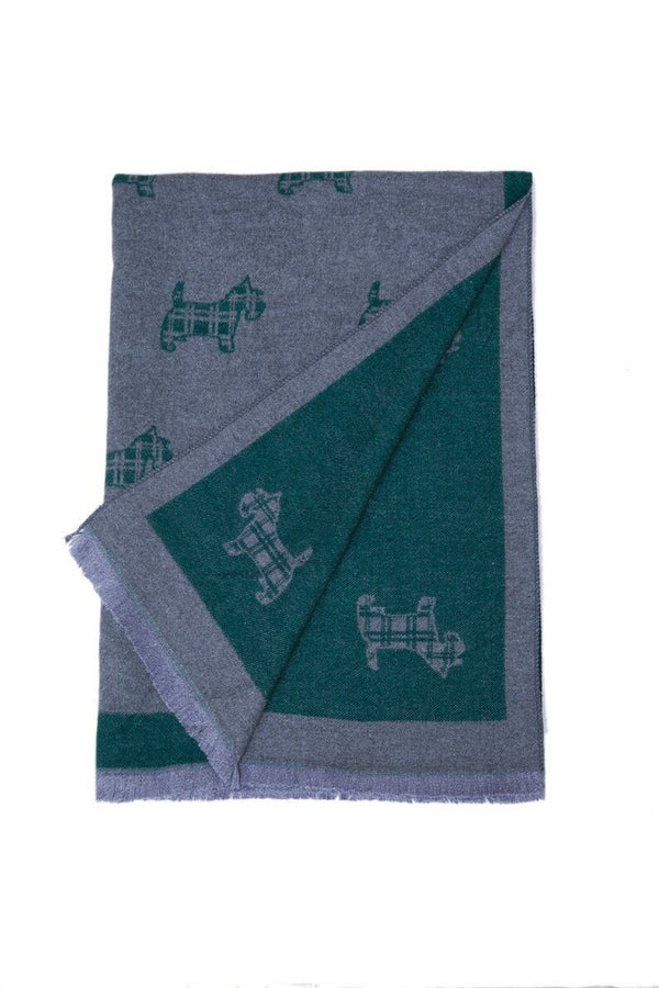 Supersoft Tartan Scotty Dog Scarf - Green/Grey - The Celtic Gift Store - Scarves & Shawls