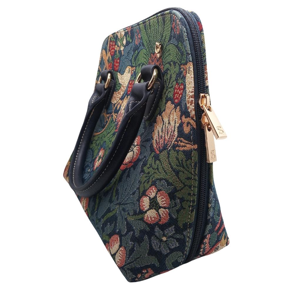 Tapestry Convertible Bag- Strawberry Thief Bird Blue