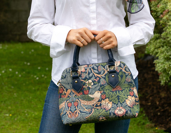 Tapestry Convertible Bag - Strawberry Thief Bird Blue - The Celtic Gift Store - Handbags