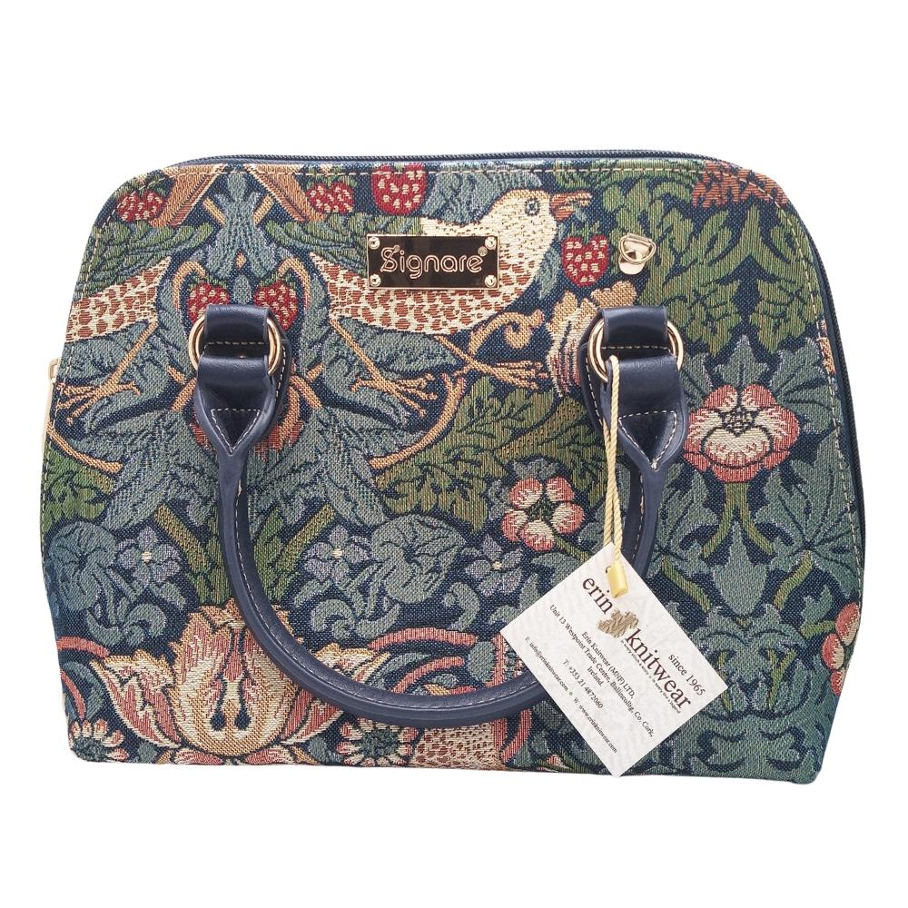Tapestry Convertible Bag- Strawberry Thief Bird Blue