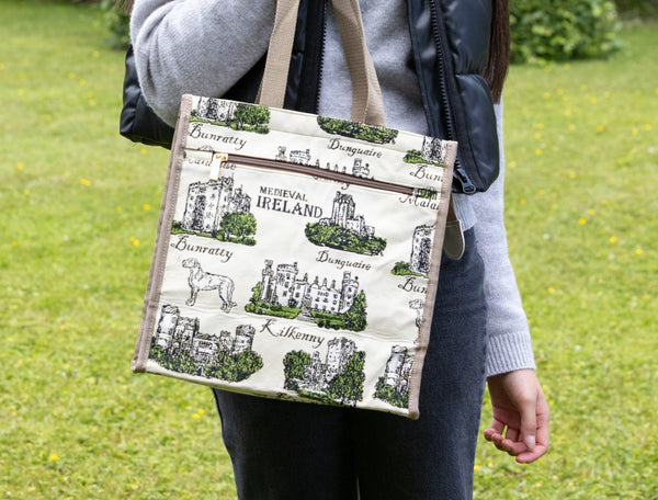 Tapestry Shopper Bag - Medieval Ireland Castles - The Celtic Gift Store - Handbags