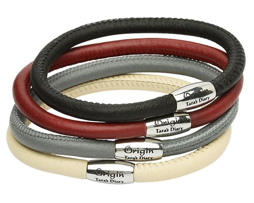 Tara's Diary Maroon Leather Bracelet