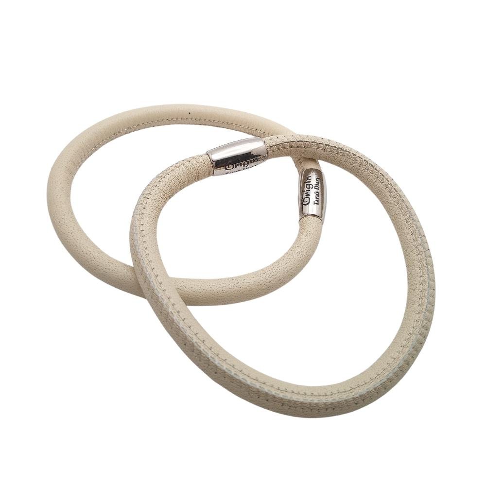 Tara's Diary Cream Leather Bracelet