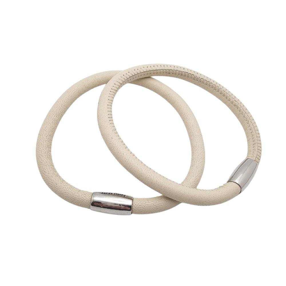 Tara's Diary Cream Leather Bracelet