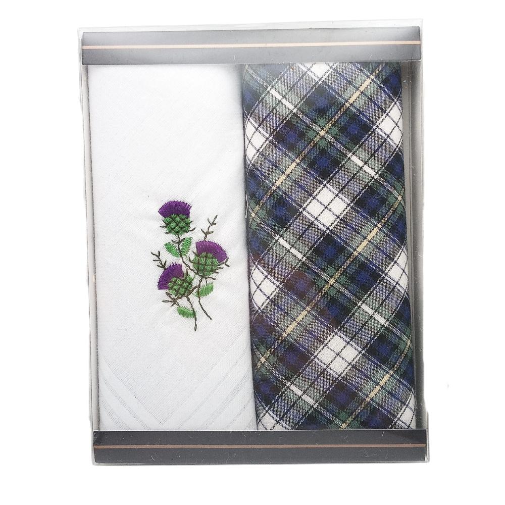 Tartan and Thistle Handkerchiefs - Pack of 2