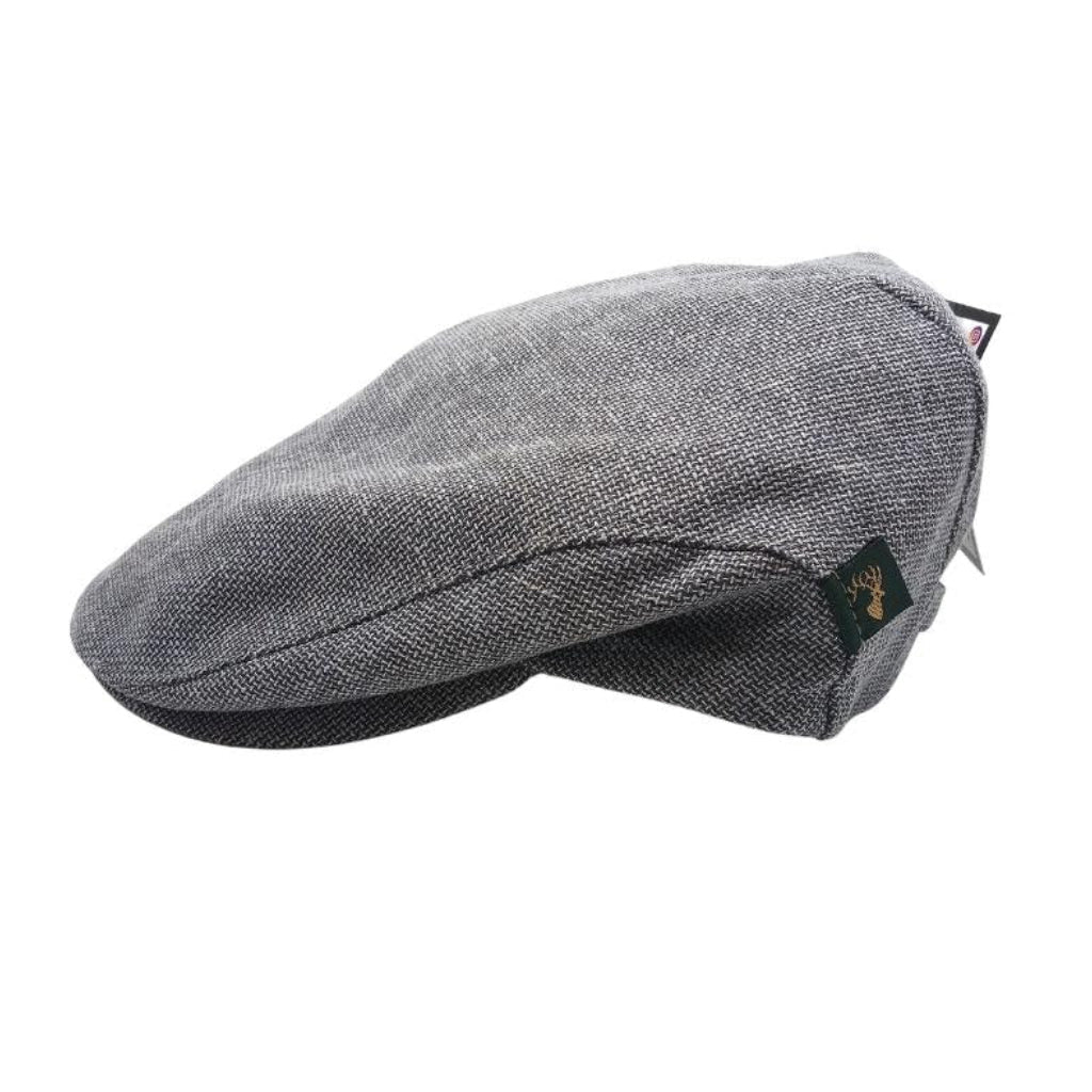 Textured Blue/Grey Mucros Weavers Linen Cap by Mucros Weavers - Hats
