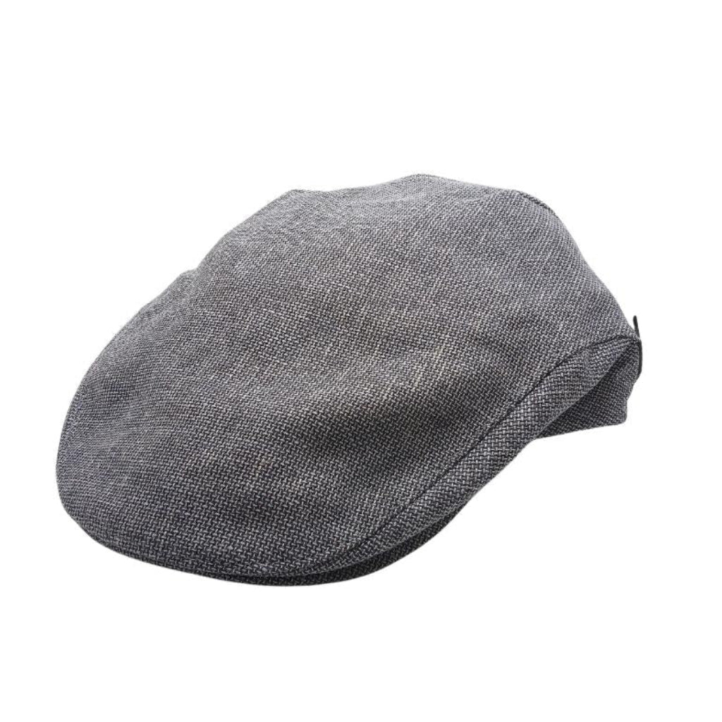 Textured Blue/Grey Mucros Weavers Linen Cap by Mucros Weavers - Hats