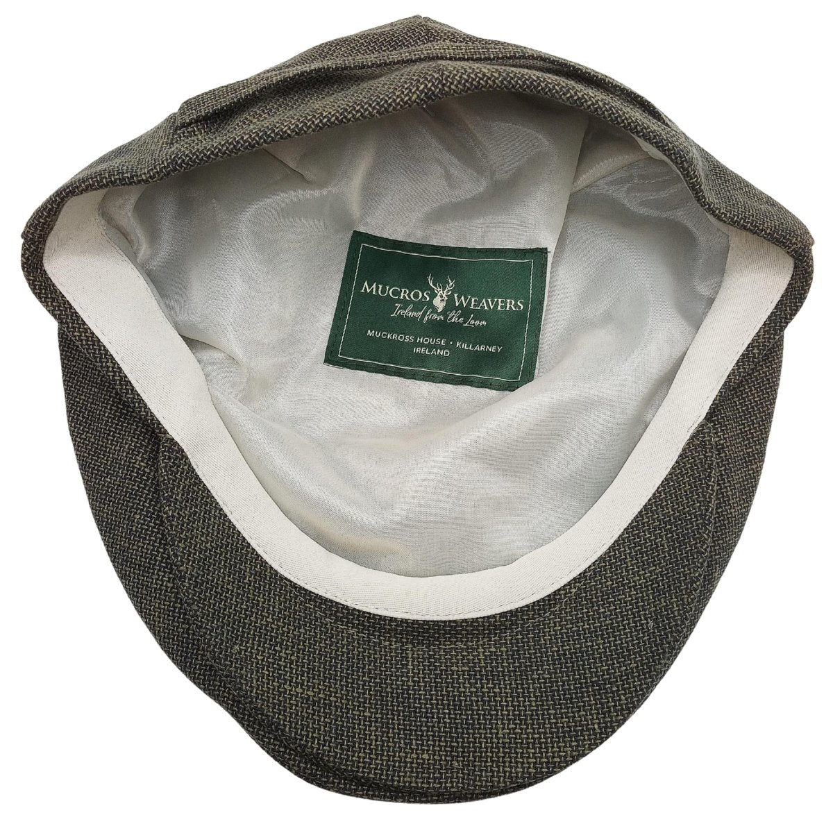Textured Brown/Green Mucros Weavers Linen Cap by Mucros Weavers - Hats