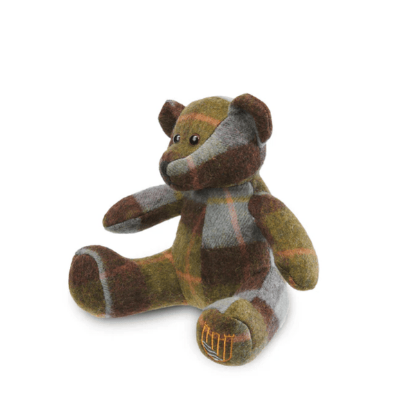 The Islander Lambswool Teddy Bear - Chestnut and Blue Tartan - The Celtic Gift Store - Home & Garden
