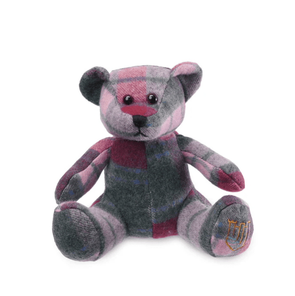 The Islander Lambswool Teddy Bear - Pink and Blue Tartan - The Celtic Gift Store - Home & Garden