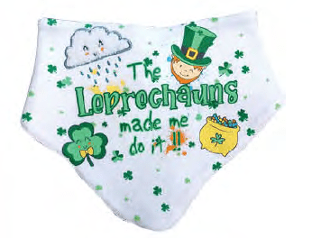 "The Leprechauns Made Me Do It" Applique Bandana Bib - The Celtic Gift Store - Clothing Accessories