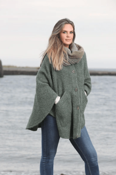 Tina Cape - Loden/Multi Loden - The Celtic Gift Store - Clothing Accessories
