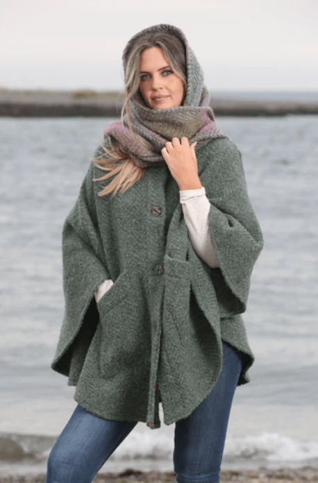 Tina Cape - Loden/Multi Loden - The Celtic Gift Store - Clothing Accessories