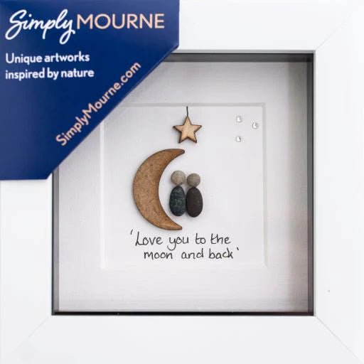 To the Moon and Back Irish Pebble Art - 4"x4" - The Celtic Gift Store - Decor
