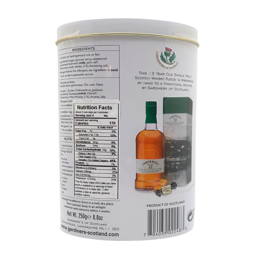 Tobermory Whisky Scottish Caramel Fudge Tin - The Celtic Gift Store - Foods - Gifts