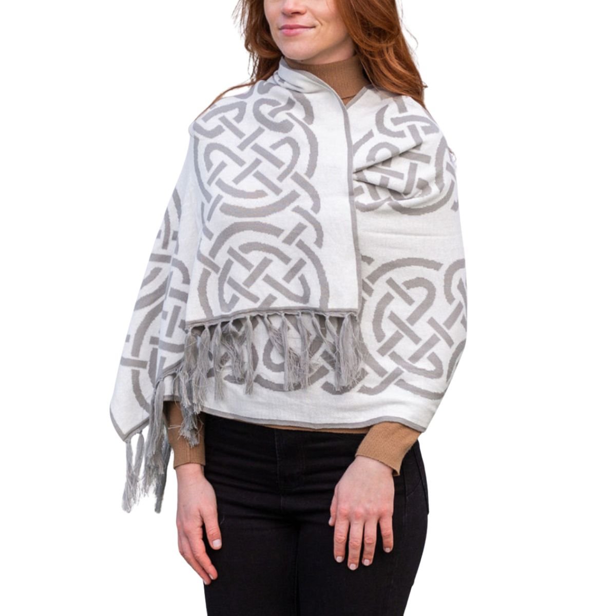 Traditional Celtic Knotwork Cotton Shawl