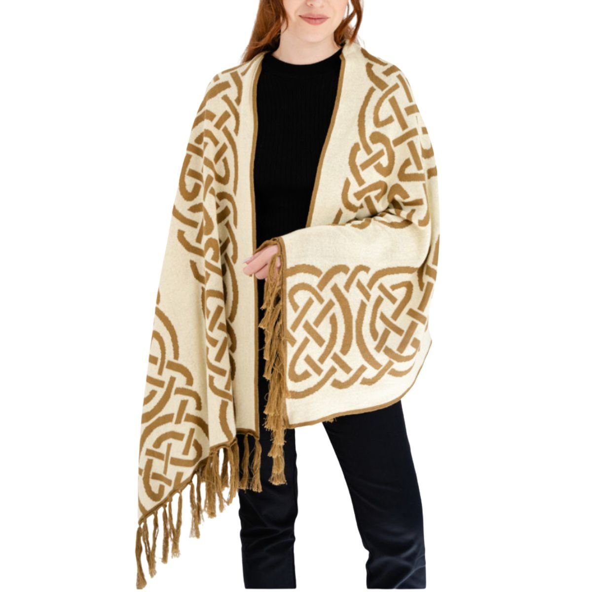 Traditional Celtic Knotwork Cotton Shawl